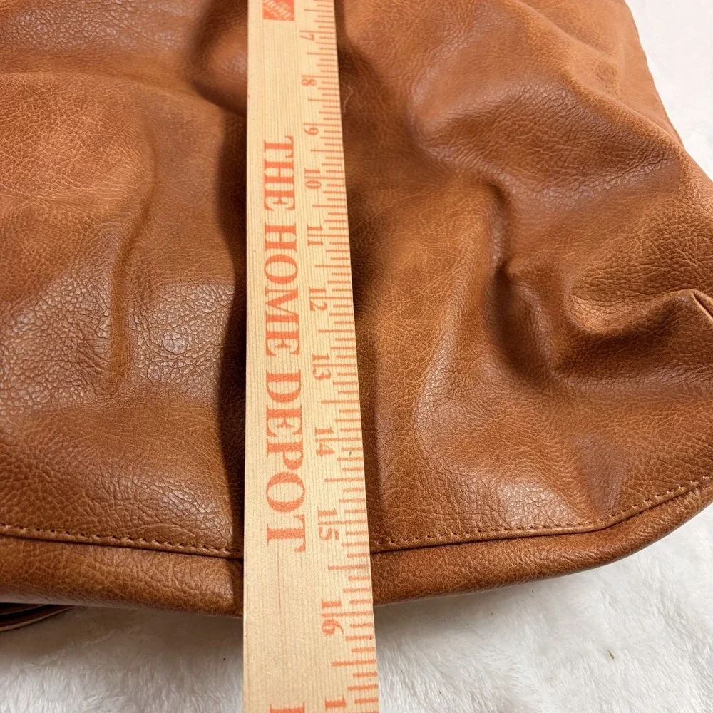 Thirty-One High Street Backpack Caramel Distressed Pebble Bag Tote Vegan Leather